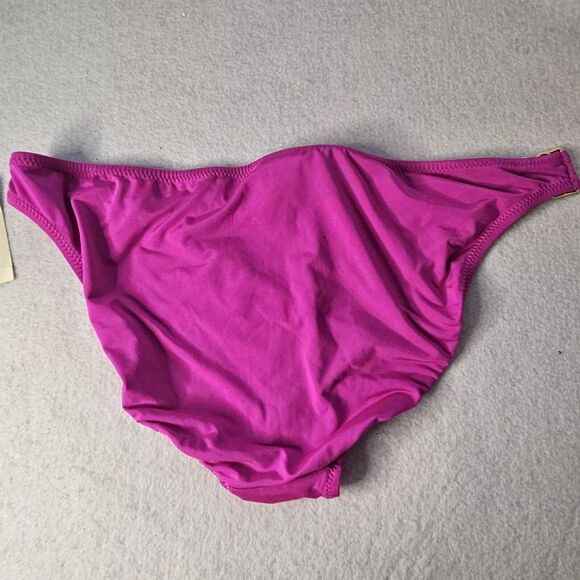 TRINA TURK Fuschia Bikini Bottom NWT Sz 12 Gold - Picture 2 of 5